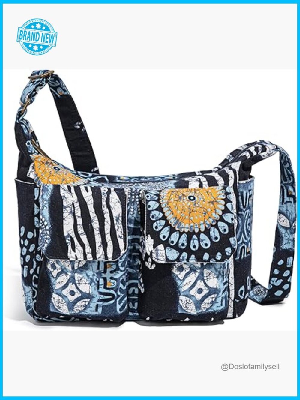 Retro Canvas Hobo Shoulder Bag Bohemian Hippie Crossbody Multiple Pockets
